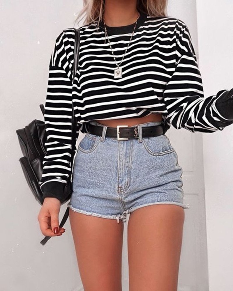 Long Sleeve Crop Top - Image 2