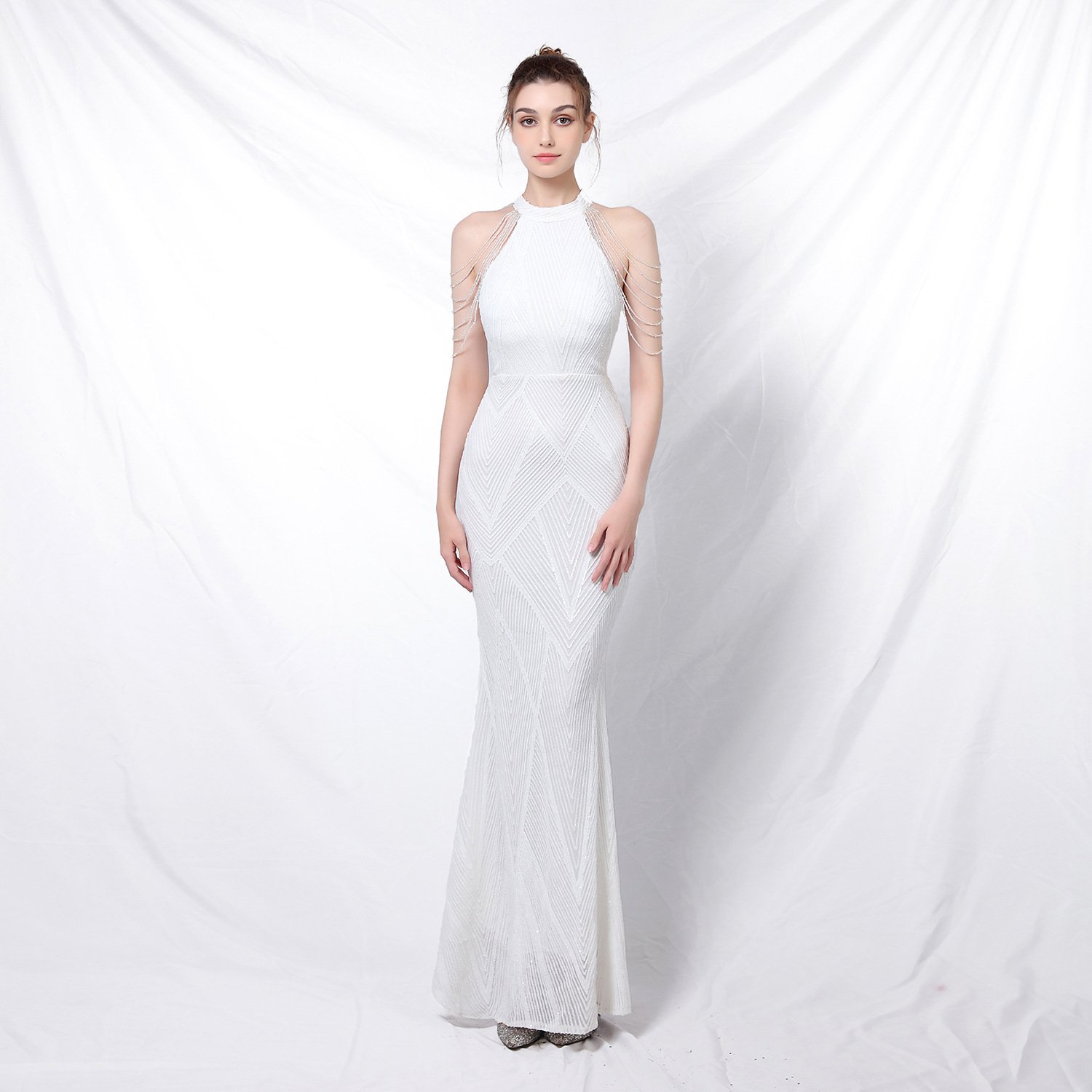 Backless Sequin Evening Dress - Image 5