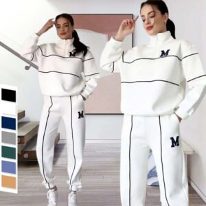 Women's 2 Piece Hoodless Pullover Sweatsuit