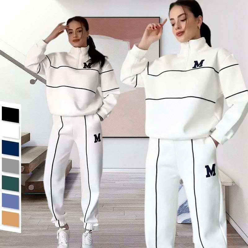 Women's 2 Piece Hoodless Pullover Sweatsuit