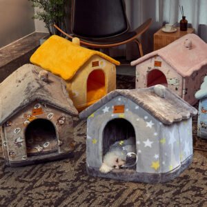 Foldable Dog Cat House Bed