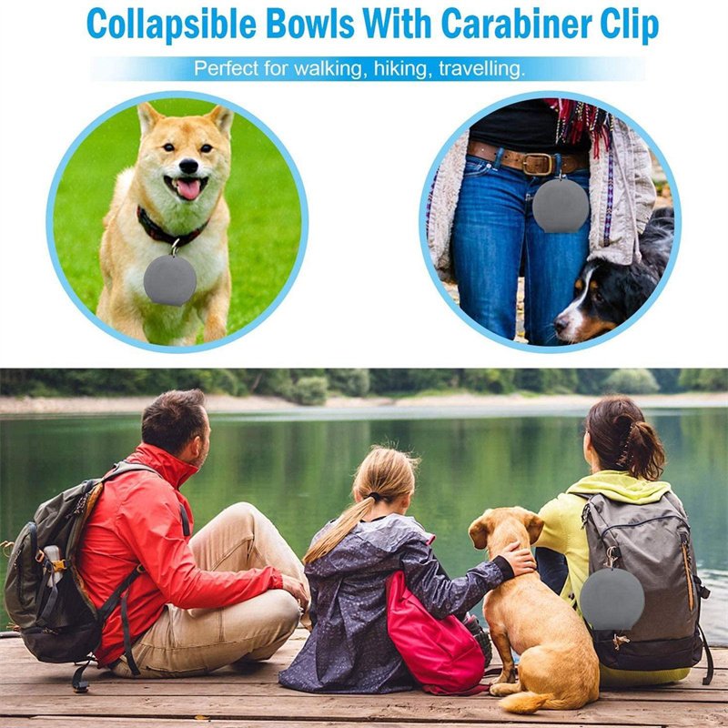 Rubber Foldable Double Feeding Pet Bowl Set - Image 4