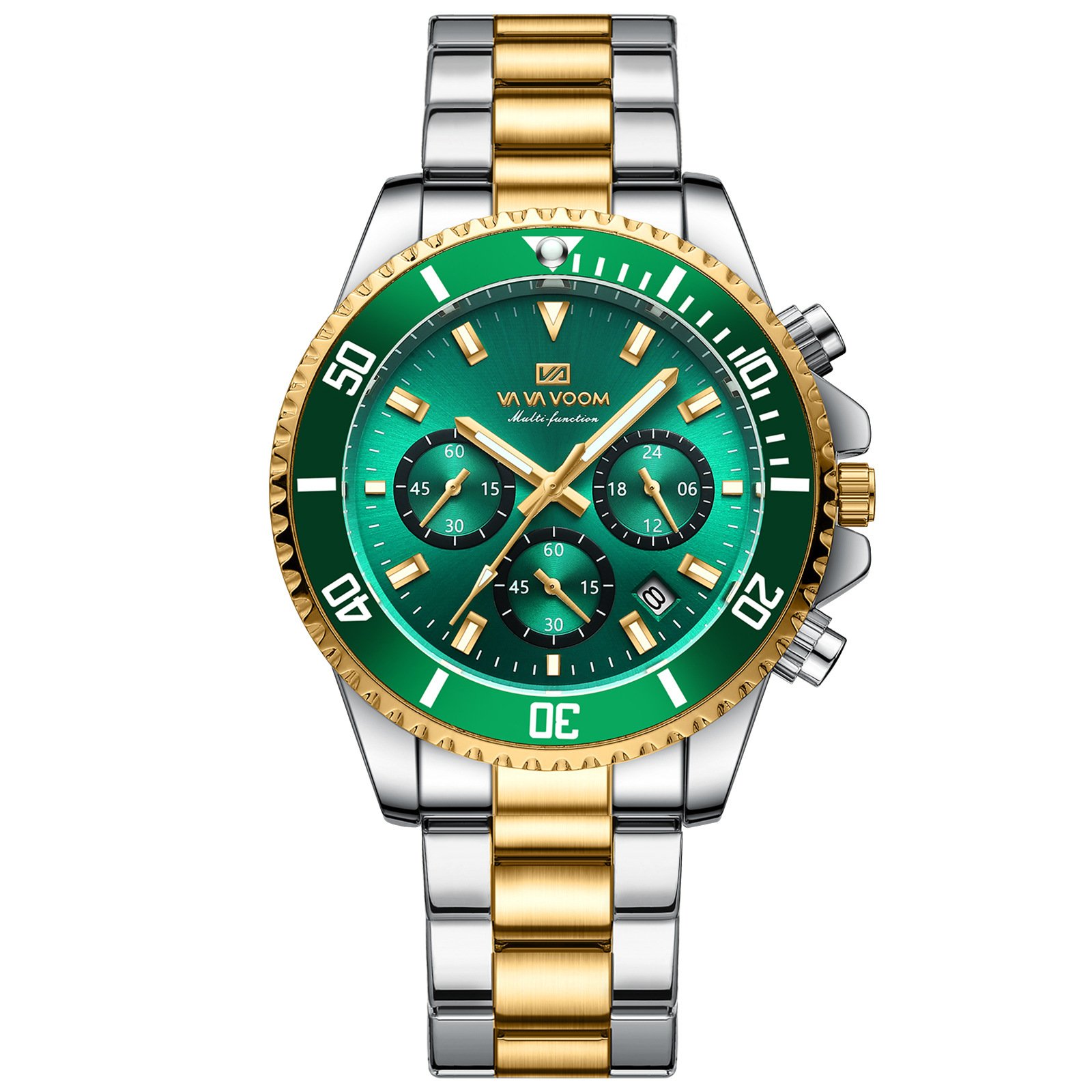 Multifunctional Three-eye Quartz Waterproof Watch - Image 6