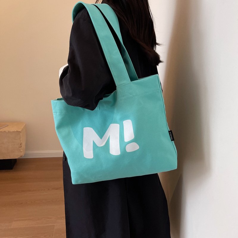 Letter Printed Canvas Tote Bags - Image 9