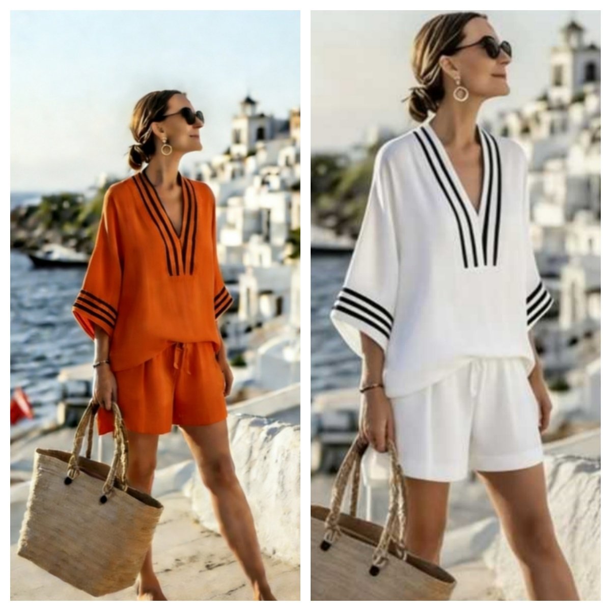 Women's Oversize Top And Short Casual Pants Set - Image 2