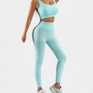 2 Piece Seamless High Waist Yoga Short Sets
