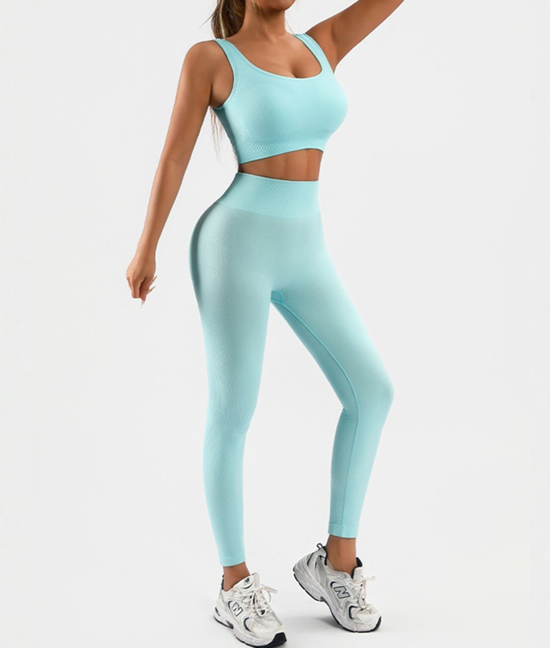 2 Piece Seamless High Waist Yoga Short Sets
