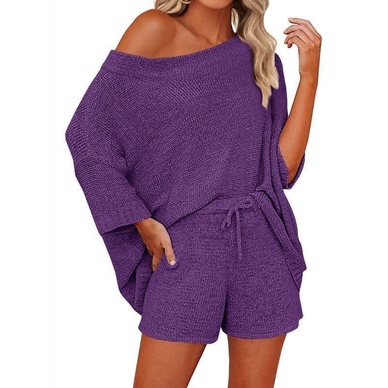Women's 2 Piece Off Shoulder Sweater Sets - Image 6