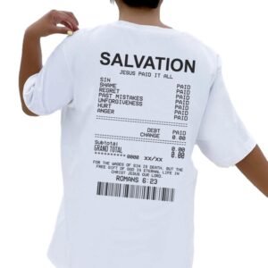 Salvation Print Bible Verse Oversized T-Shirts