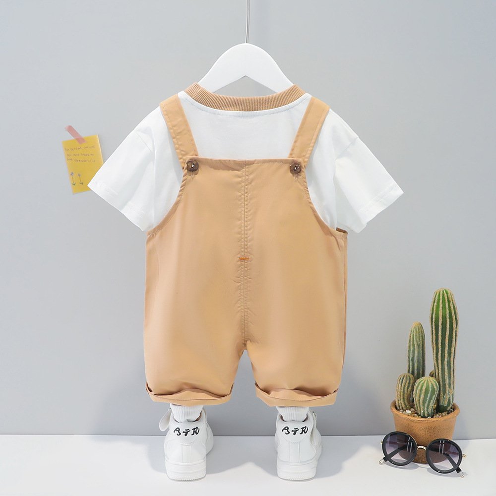Children's Clothing Men And Women Baby Summer Cartoon Short-sleeved Overalls - Image 3