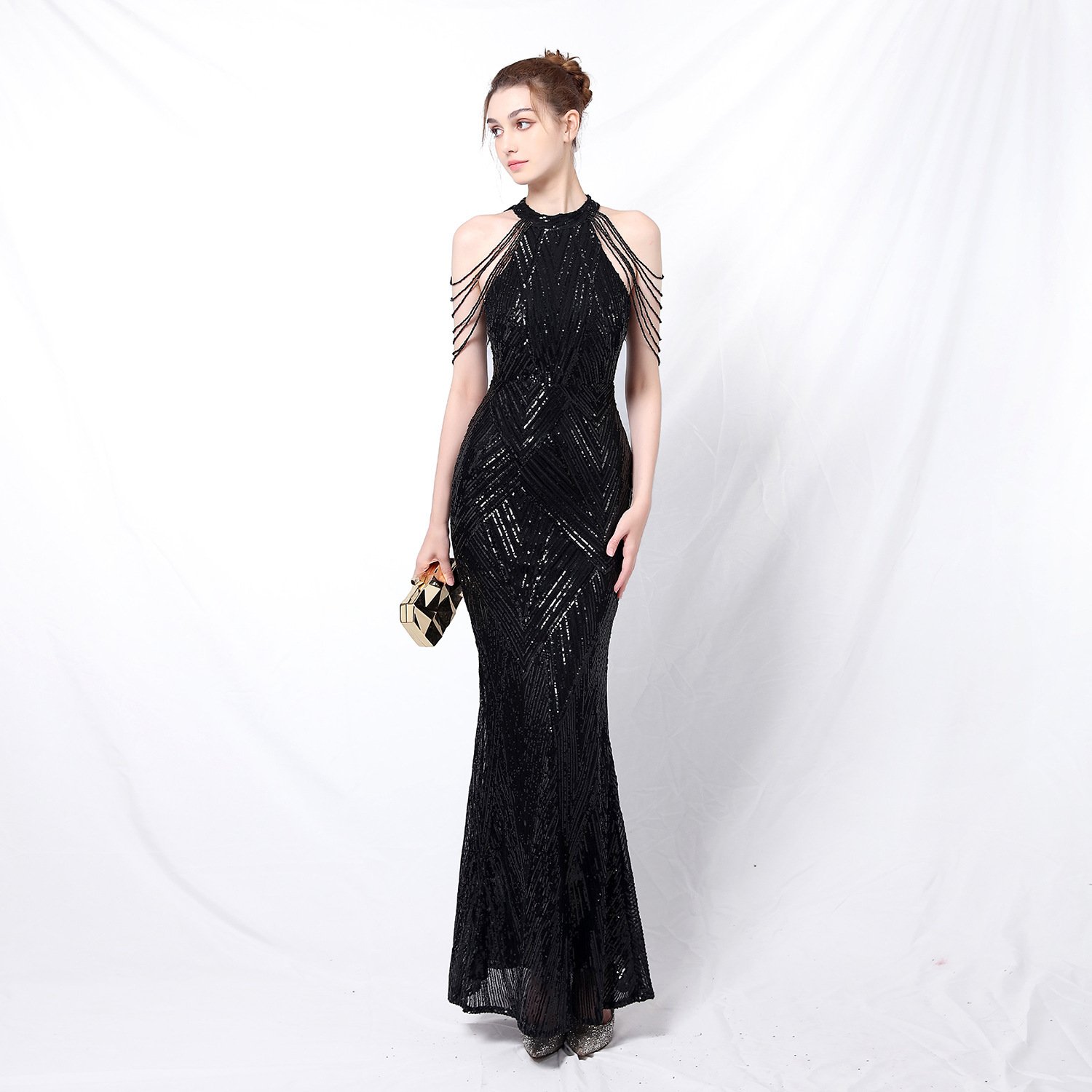 Backless Sequin Evening Dress - Image 3