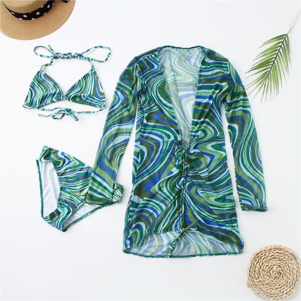 Mesh Three Piece Bikini Women - Image 5