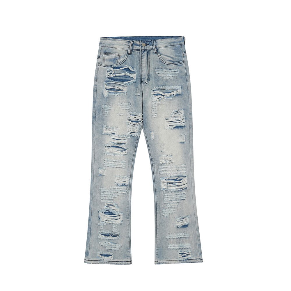 Men Fashion Flared Washed Jeans