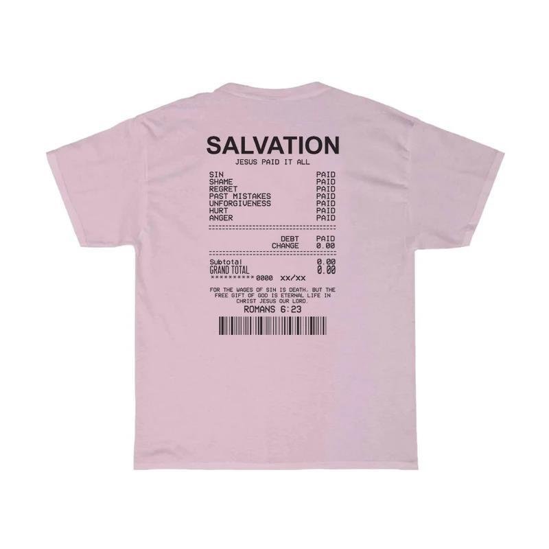 Salvation Print Bible Verse Oversized T-Shirts - Image 7