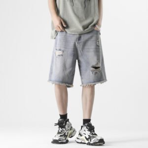 Ripped Denim Shorts for Men