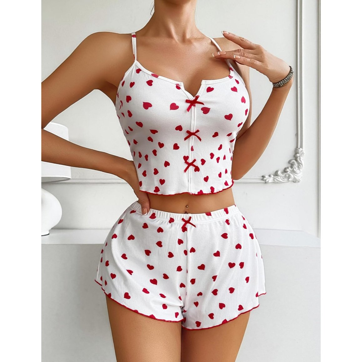 Women's Multi-Color Printed Sleep Short Set - Image 10