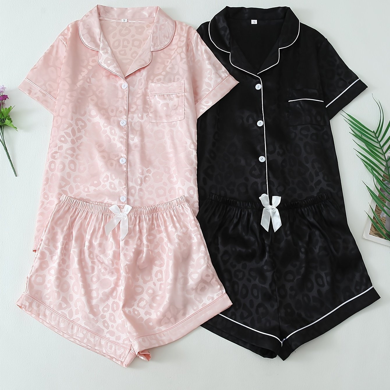 Women's Striped Satin Casual Pajama Set - Image 4