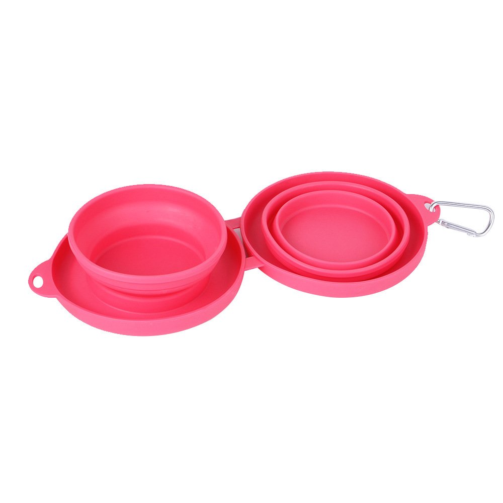 Rubber Foldable Double Feeding Pet Bowl Set - Image 2