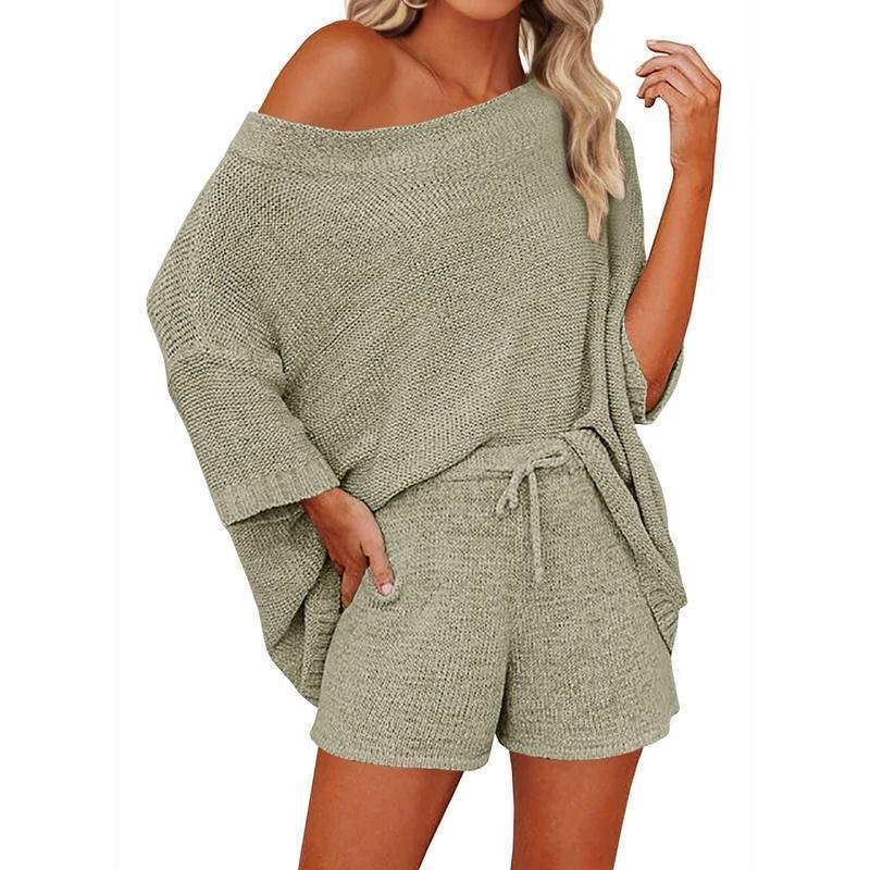Women's 2 Piece Off Shoulder Sweater Sets - Image 4