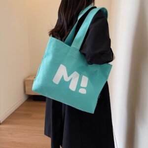 Letter Printed Canvas Tote Bags