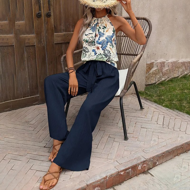 Women's 2 Piece Casual Top and Wide Leg Pants Set - Image 7