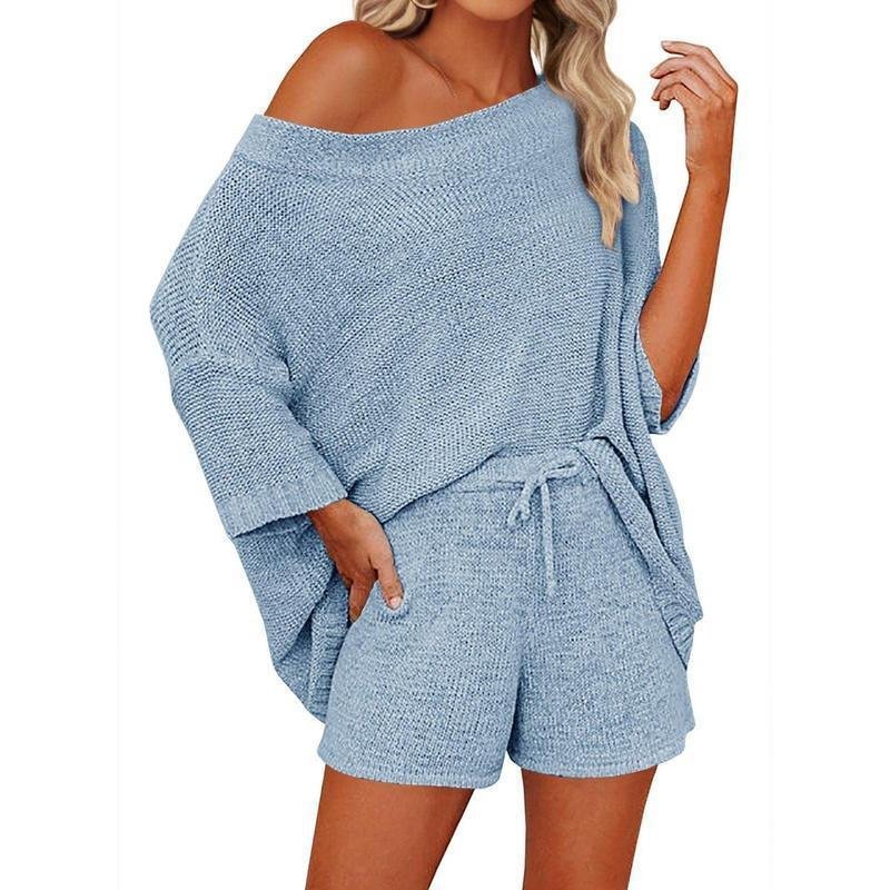 Women's 2 Piece Off Shoulder Sweater Sets - Image 8