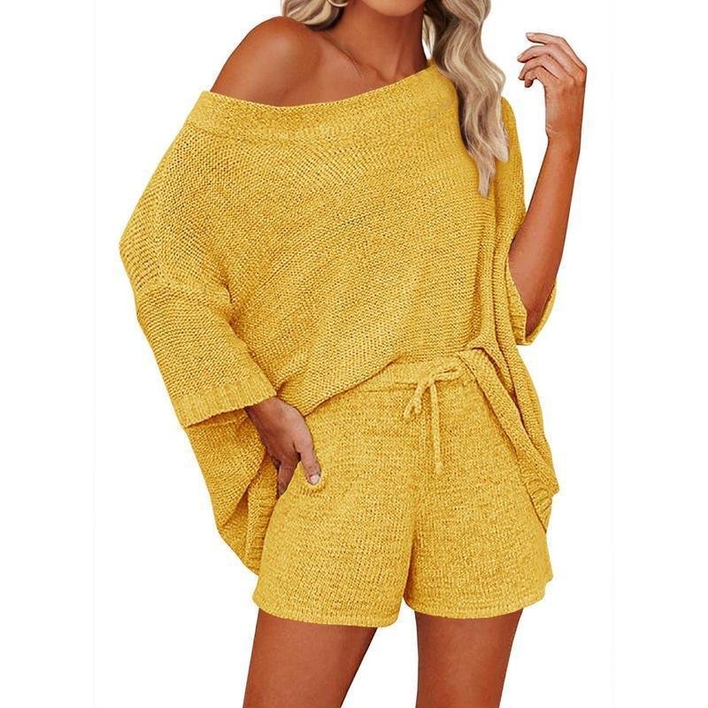 Women's 2 Piece Off Shoulder Sweater Sets - Image 3