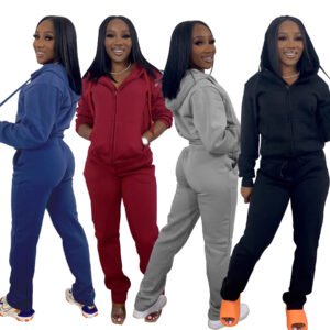 Women 2 Piece Casual Hoodie Jogger Tracksuit
