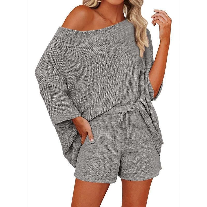 Women's 2 Piece Off Shoulder Sweater Sets - Image 7
