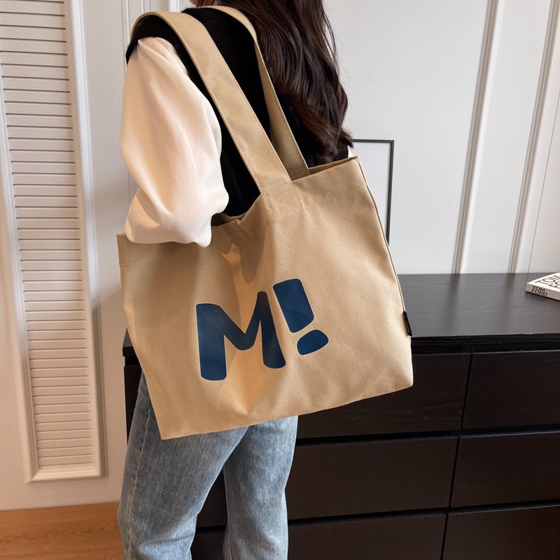 Letter Printed Canvas Tote Bags - Image 2