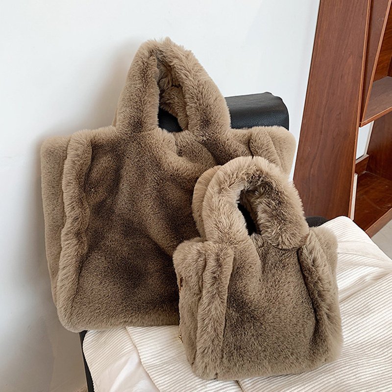 Winter Bags Chain Plush Handbag Totes Women Shoulder Bag - Image 8