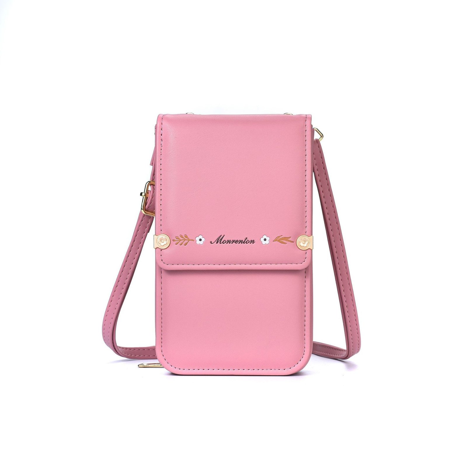 Flowers Embroidery Mobile Phone Bags For Women Ins Fashion Crossbody Shoulder Bag Ladies Long Wallet - Image 9