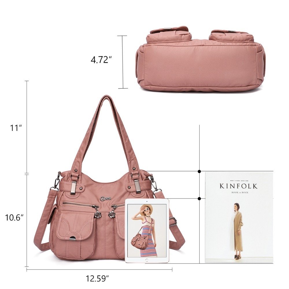 Fashion Ladies Soft Leather Portable Messenger Bag Crossbody Bags For Women Zipper Pocket Soft Casual Tote - Image 5