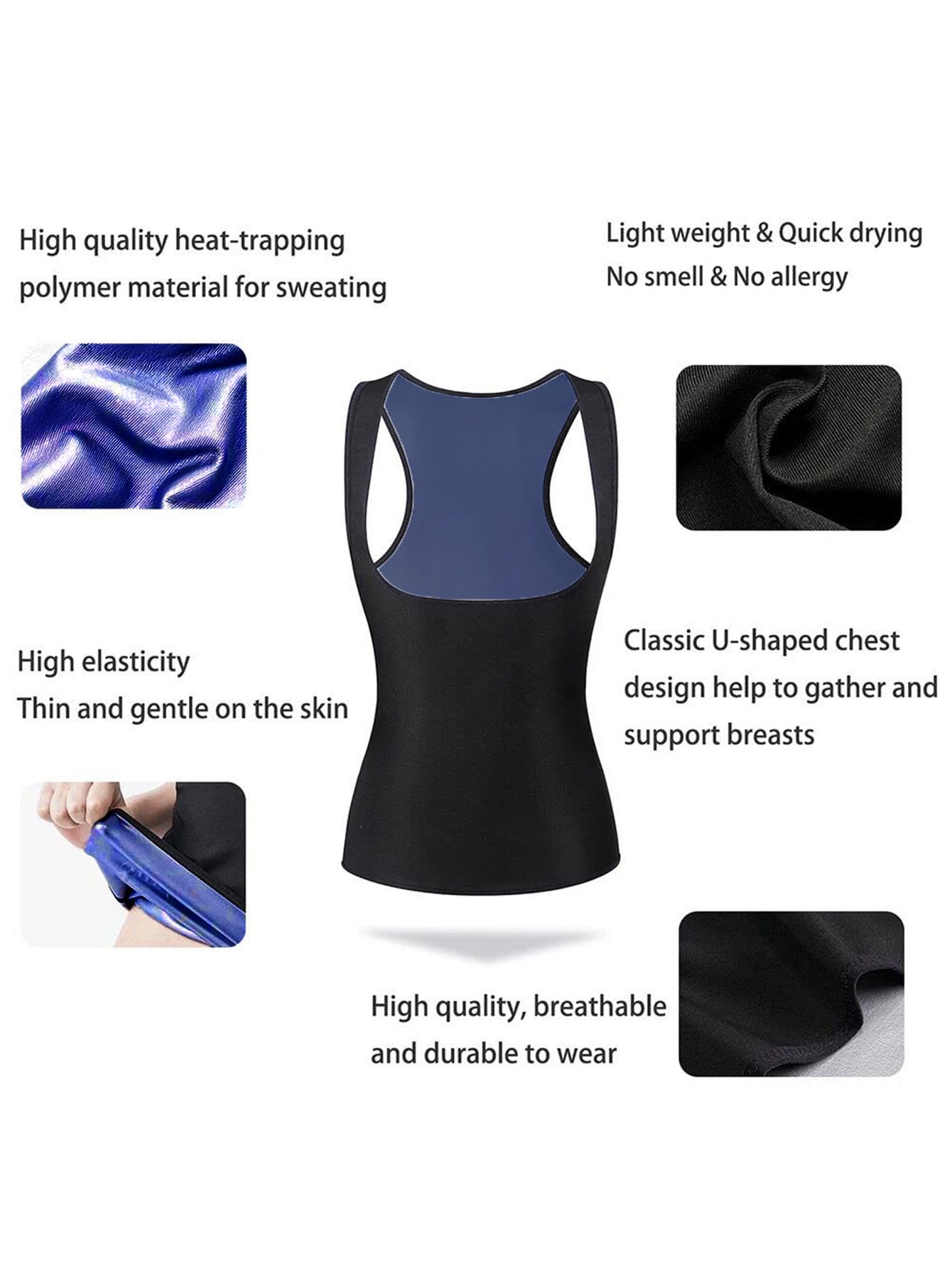 Sauna Vest For Women Sweat Waist Trainer Vest Sauna Suit Workout Tank Top For Working Out - Image 5