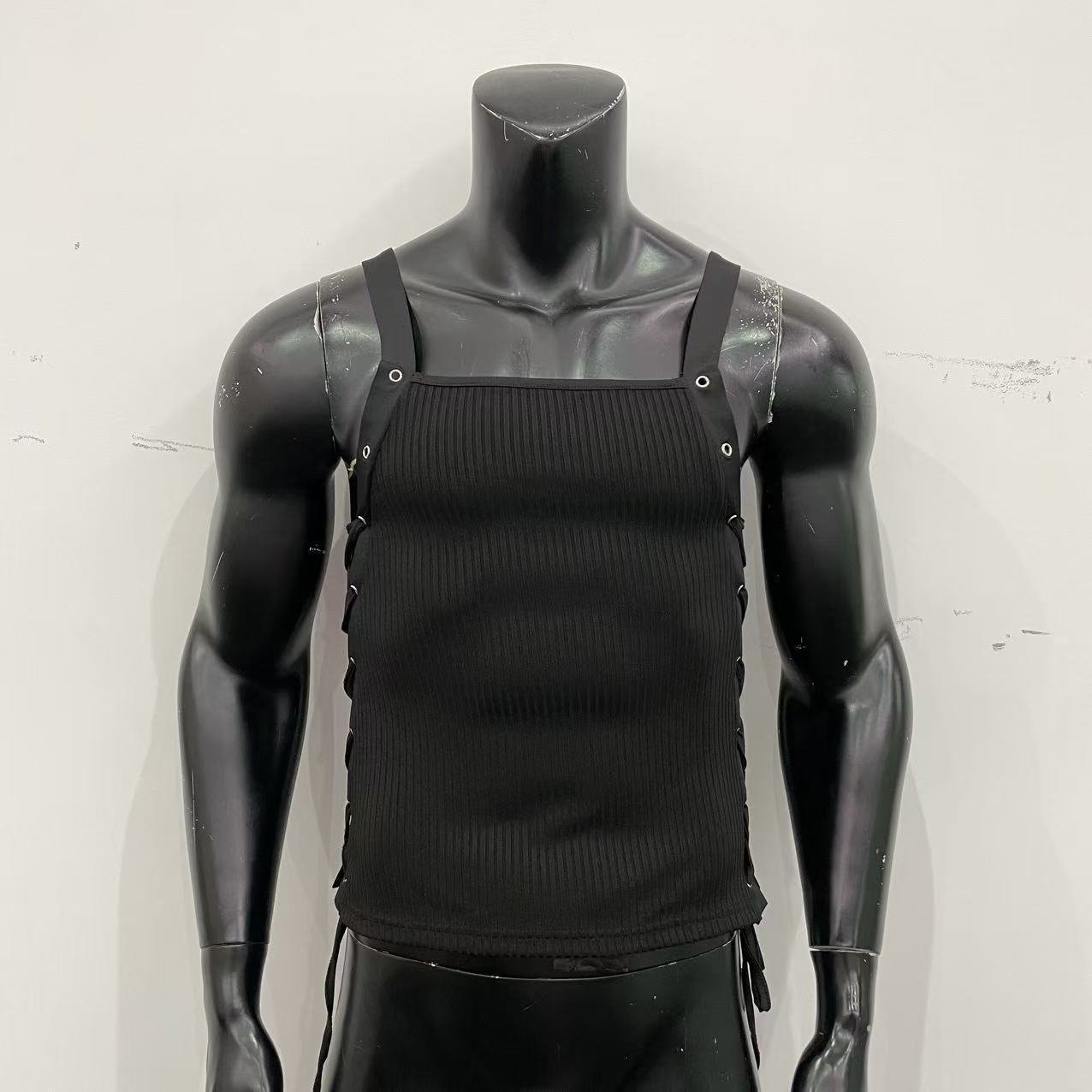 Mens Strappy Breathable Hollow-Out Vest - Image 5