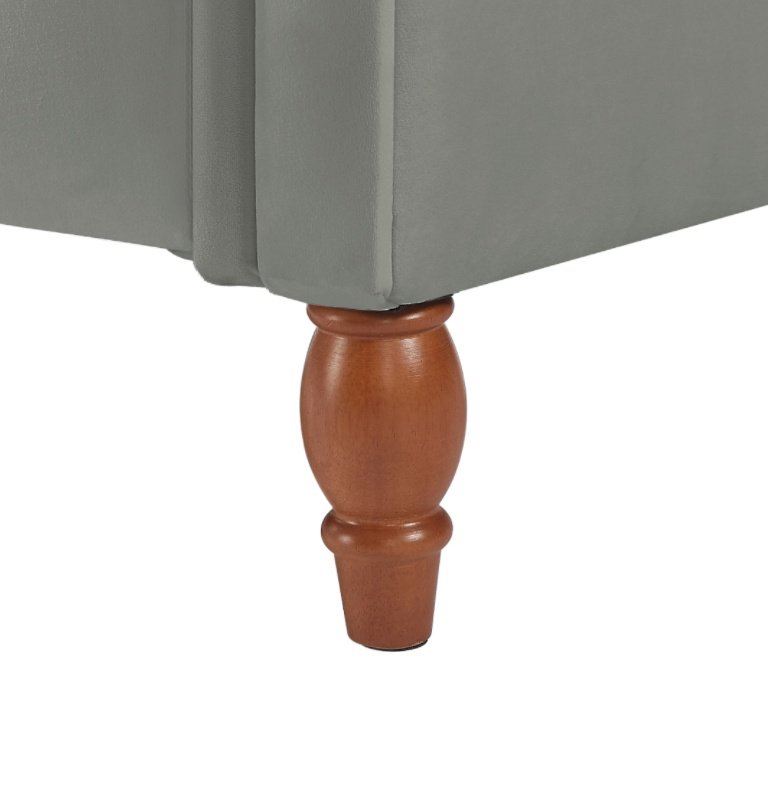 Velvet Multifunctional Storage Rectangular Sofa Stool - Grey - Image 5