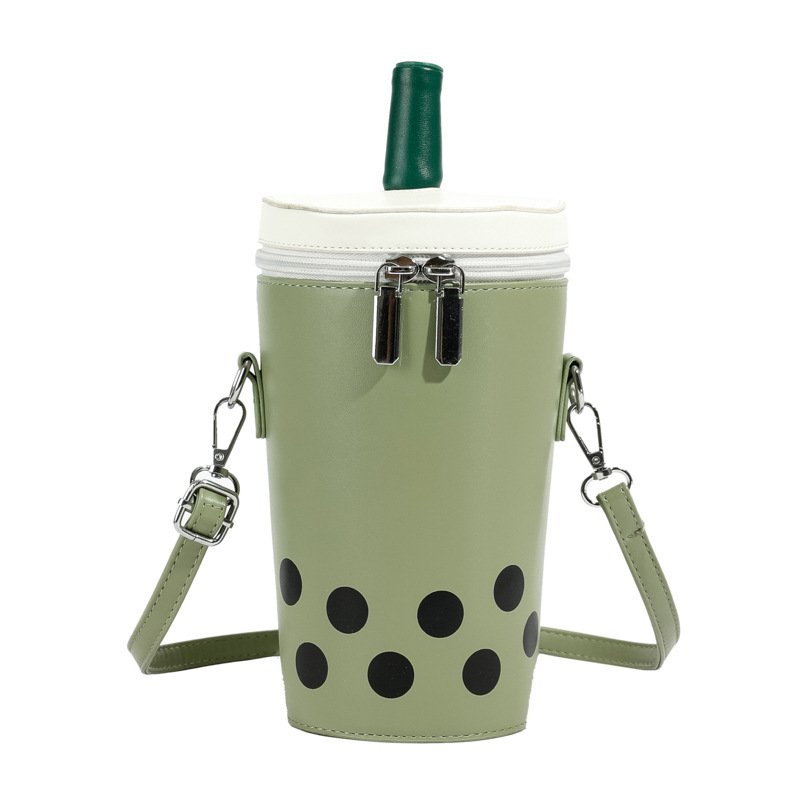 Milk Tea Personalized Small Bags Women's New Fashion Messenger Phone Bag Cute Girl Bucket Backpack - Image 6