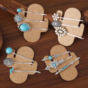 Bohemian Style Turquoise-encrusted Bobby Pin Hair Clip Set, A Popular
