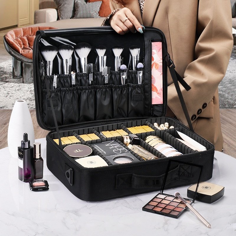 Large Capacity Makeup Bag, Multi-layer Embroidered Nail Art And Makeup Artist Makeup Storage Bag, Handheld Portable Toolbox Bag - Image 2