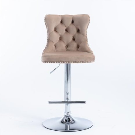 2-piece Set Of Rotating Velvet Bar Stools - Image 3