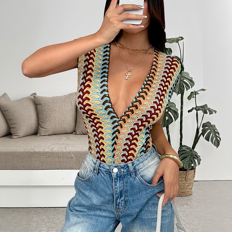 Embroidered Striped Jumpsuit - Image 5