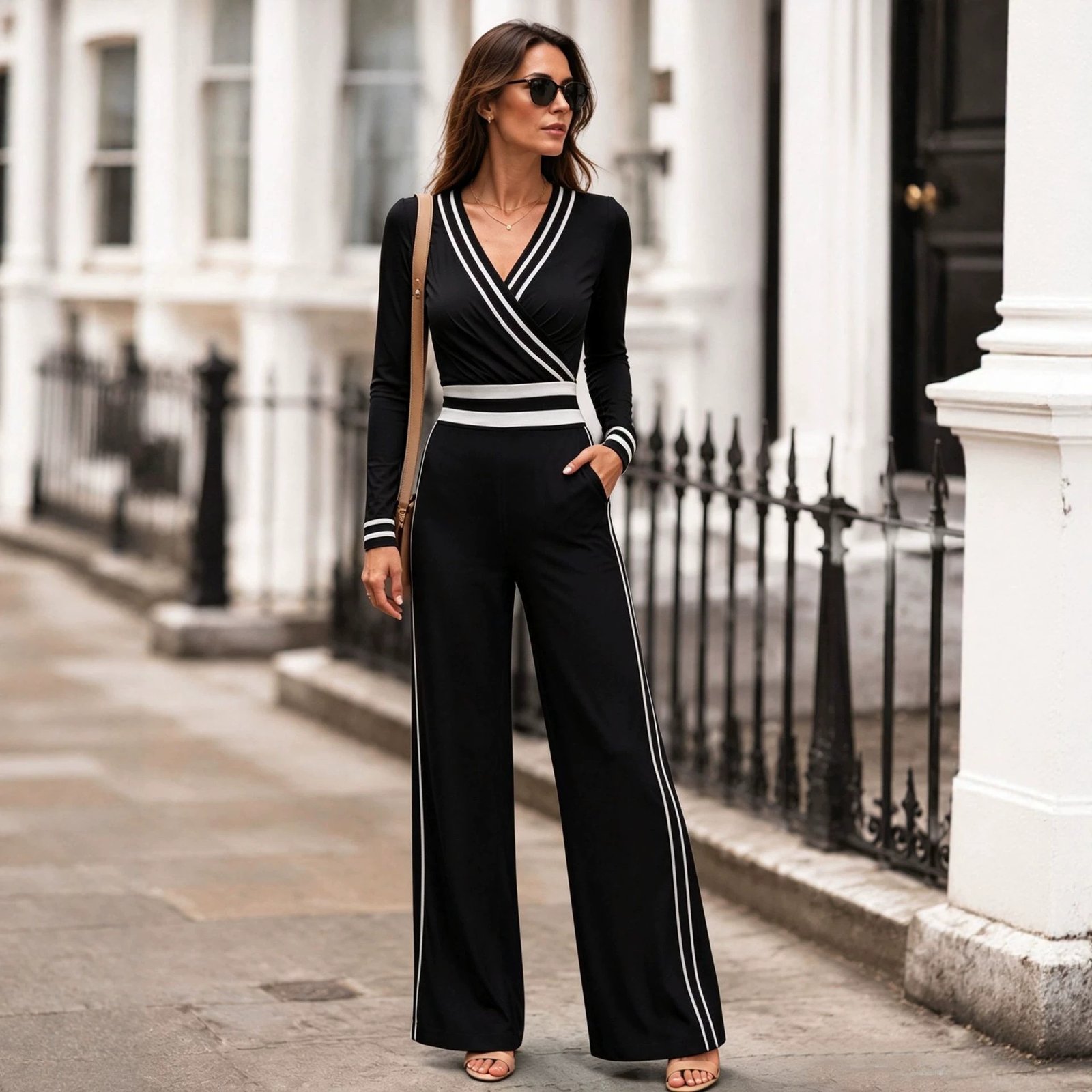 Women's Color-block Jumpsuit - Image 10