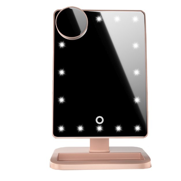 Touch Screen Makeup Mirror With 20 LED Light Bluetooth Music Speaker - Image 2