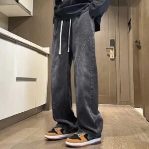 Mens Relaxed-fit Wide-leg Denim Jeans