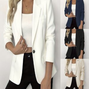 Single Button Long Sleeve Jacket