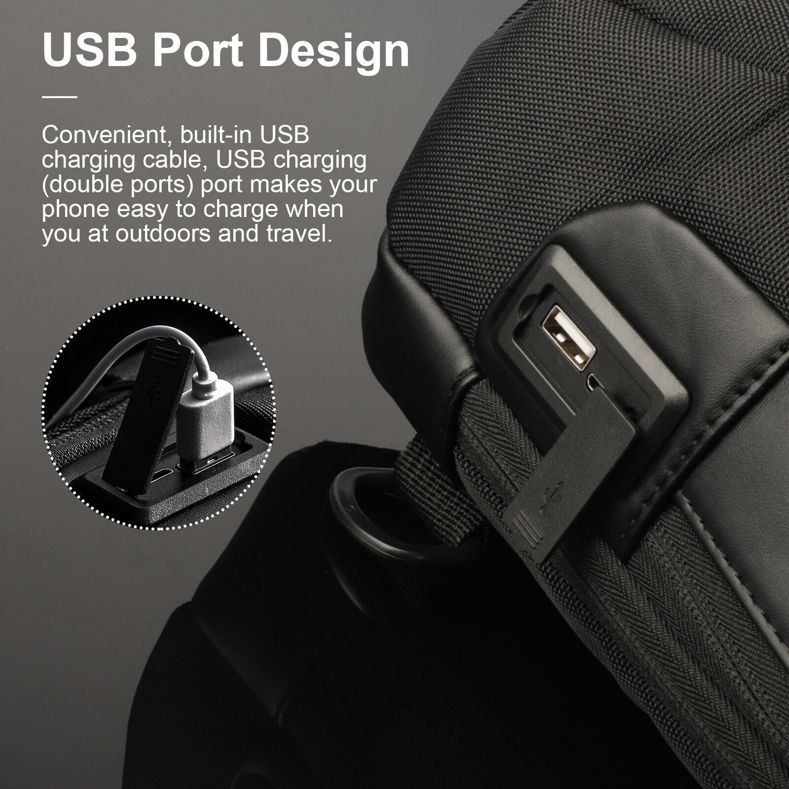 Men's Waterproof Oxford Multifunction Crossbody Bags Anti-theft Shoulder Bags Messenger Sling Chest Bag Pack For Male Sling Shoulder Crossbody Waterproof Anti-theft Chest Bag Backpack Pack USB - Image 5