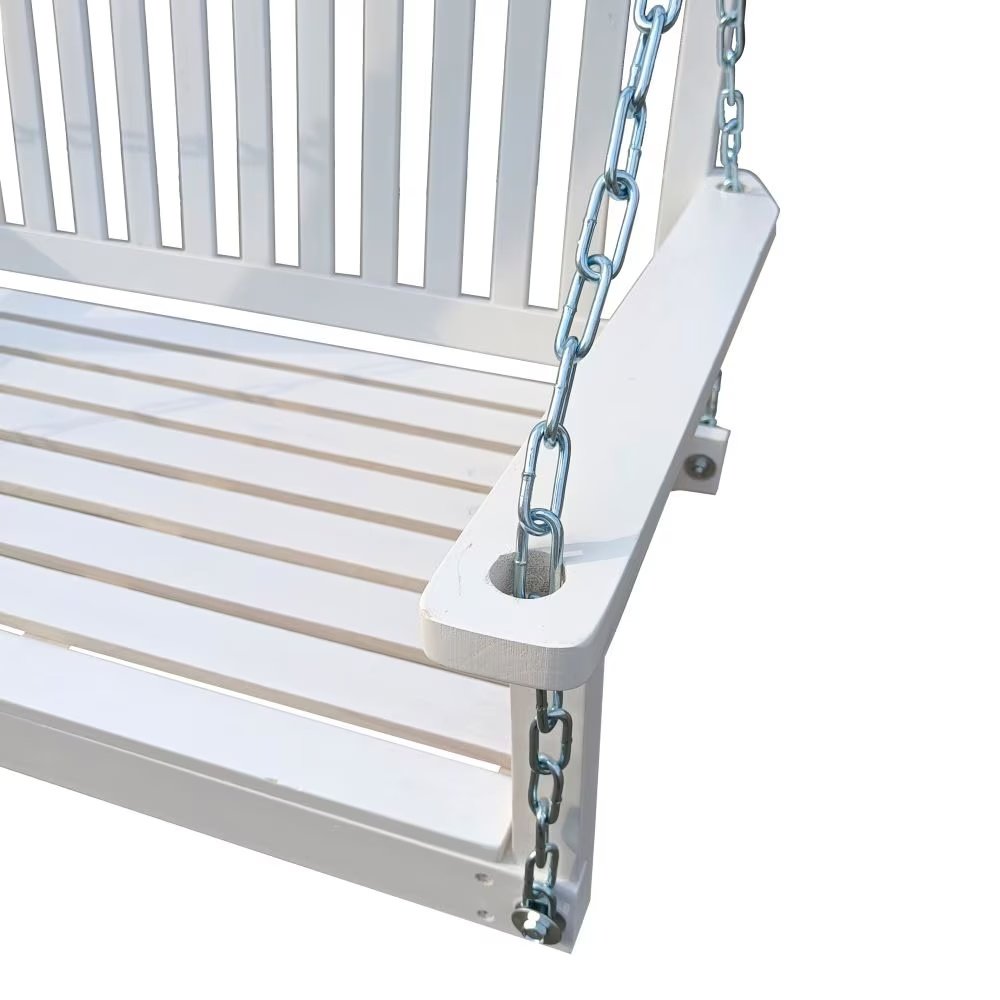 Wooden Bench Swing With Chain - Image 7