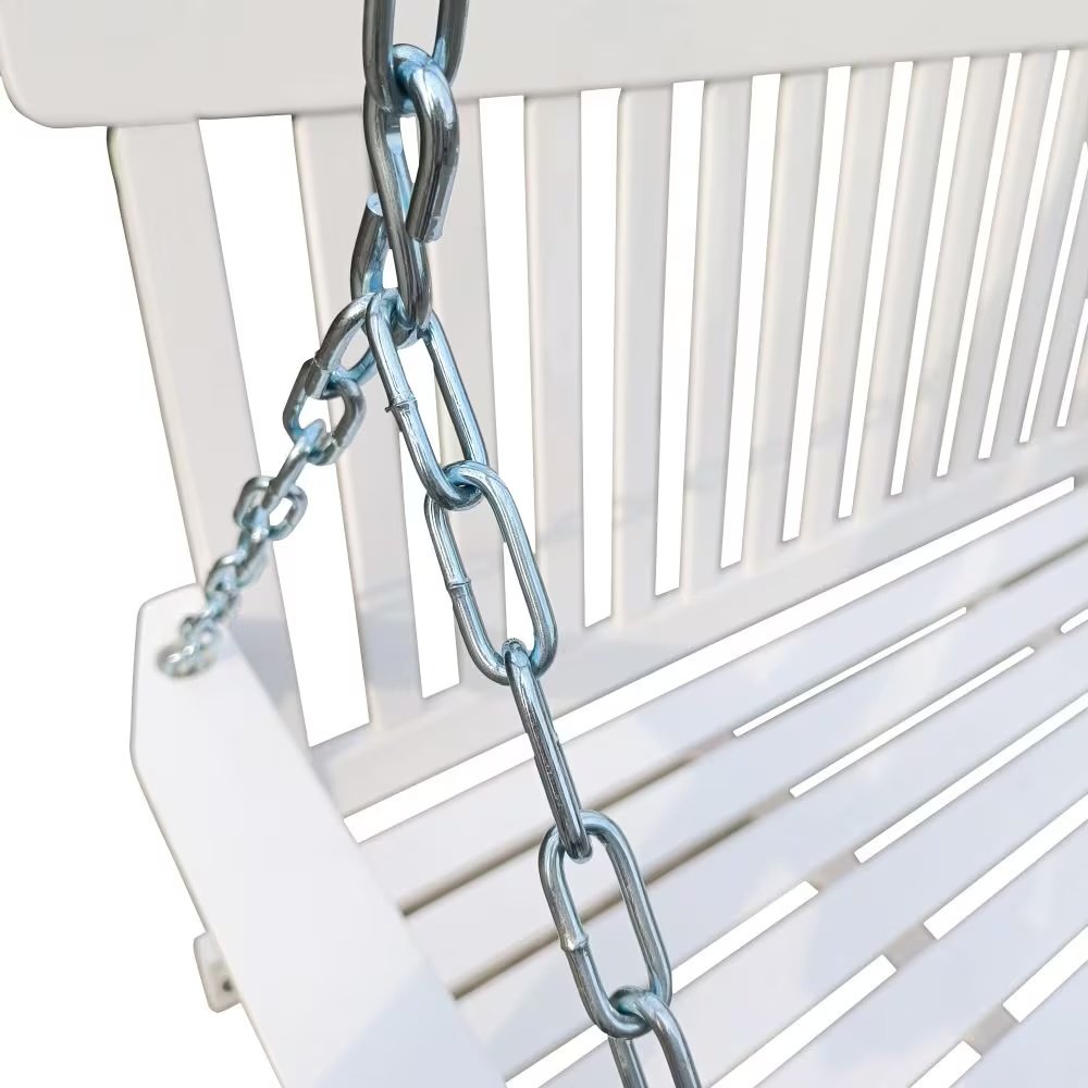 Wooden Bench Swing With Chain - Image 5