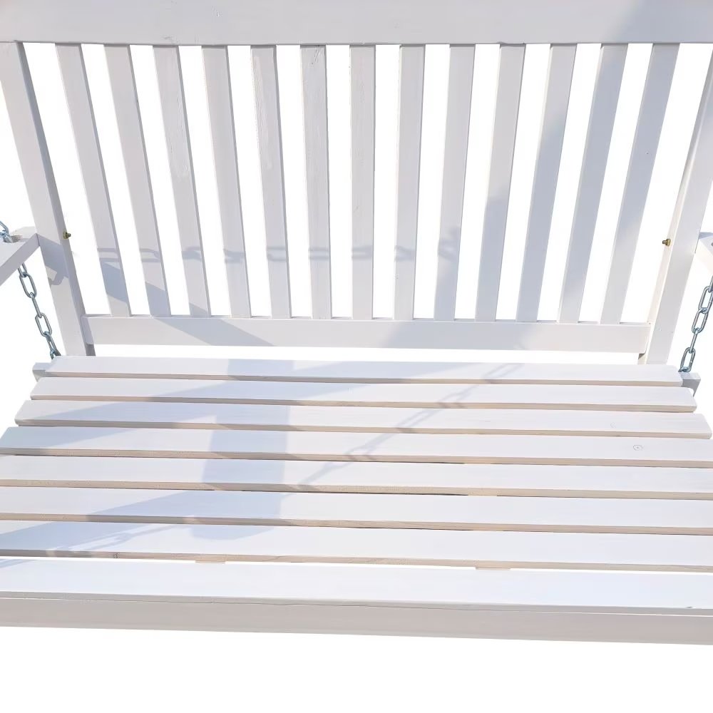 Wooden Bench Swing With Chain - Image 2