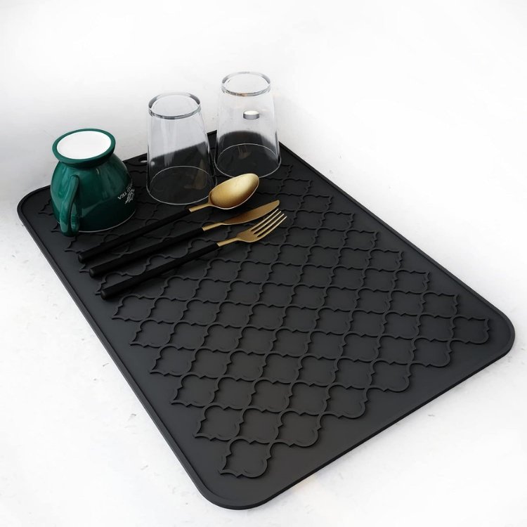 Dish Drying Mats For Kitchen Counter-Silicone Dish Drying Mat-Kitchen Dish Drying Pad Heat Resistant Mat-Kitchen Gadgets Kitchen Accessories Kitchen Small Appliances